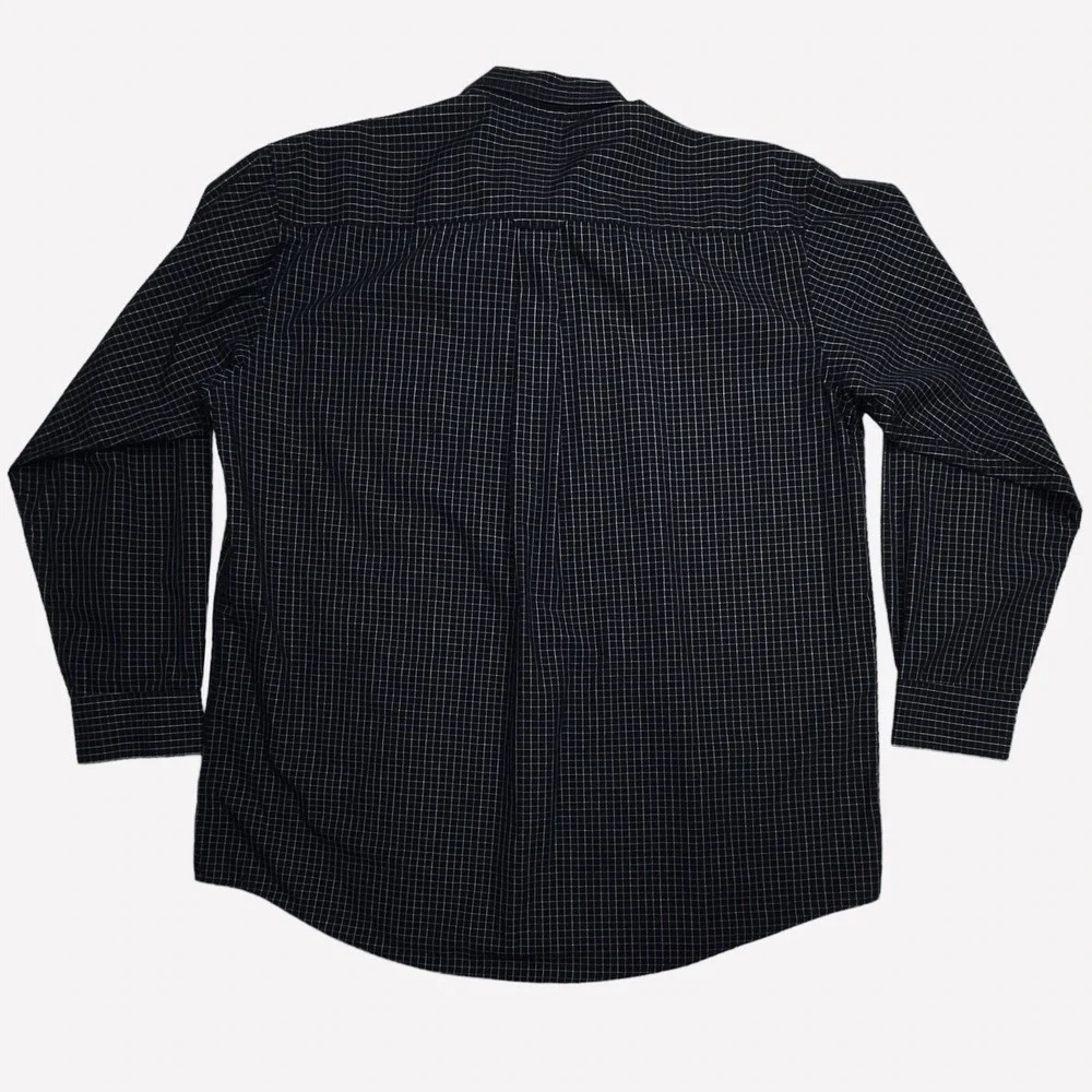NFL Super Bowl XLVII ANTIGUA Esteem Dress Shirt Men's XL Navy Check Button‎ Down